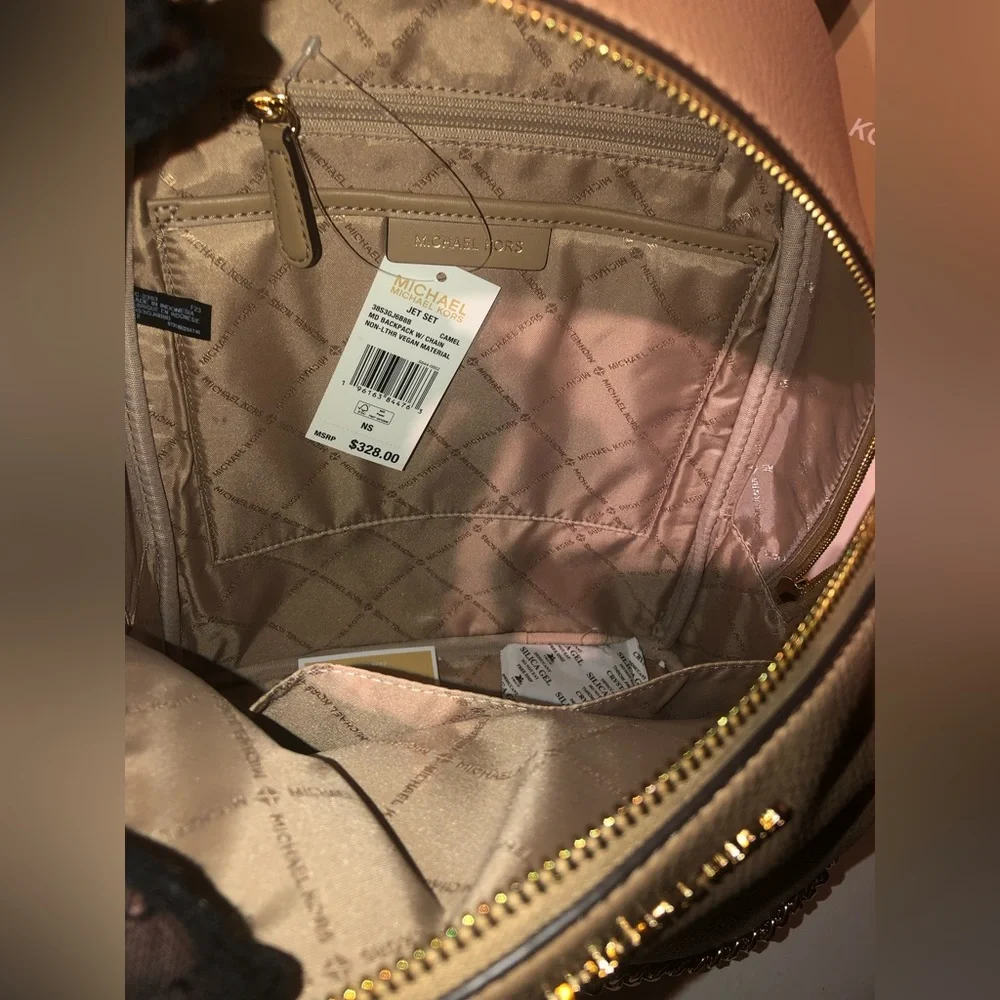 🆕MICHAEL KORS JET SET MD W/chain Non-leather Vegan Material